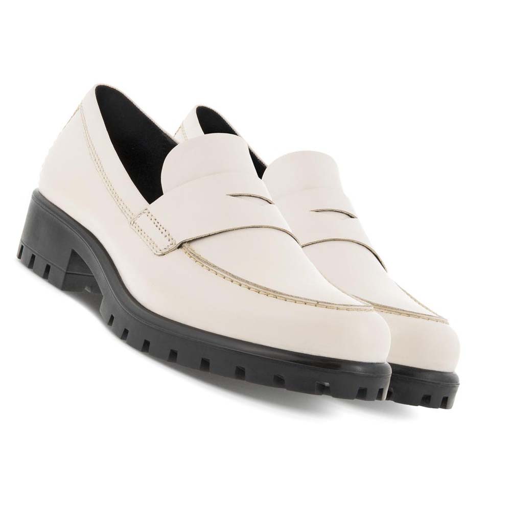 Women's Ecco Modtray Penny Loafers White | SG 156DFM